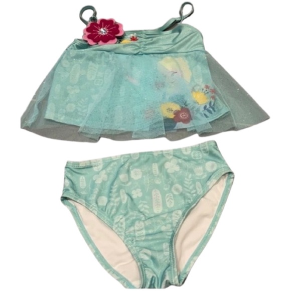 Disney girls 2 piece Swimwear. Size: 5/6y W: Tulle lining in the front w/ flower - Picture 1 of 6